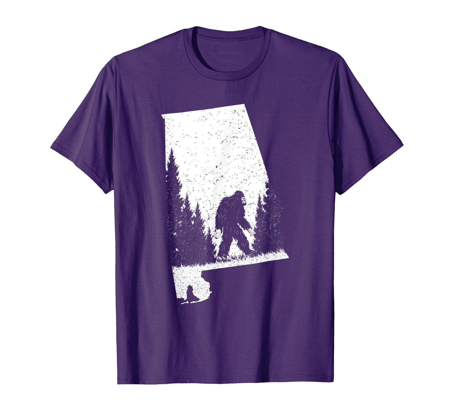 Alabama Bigfoot Pride Flag Sasquatch Silhouette State Pride T-Shirt