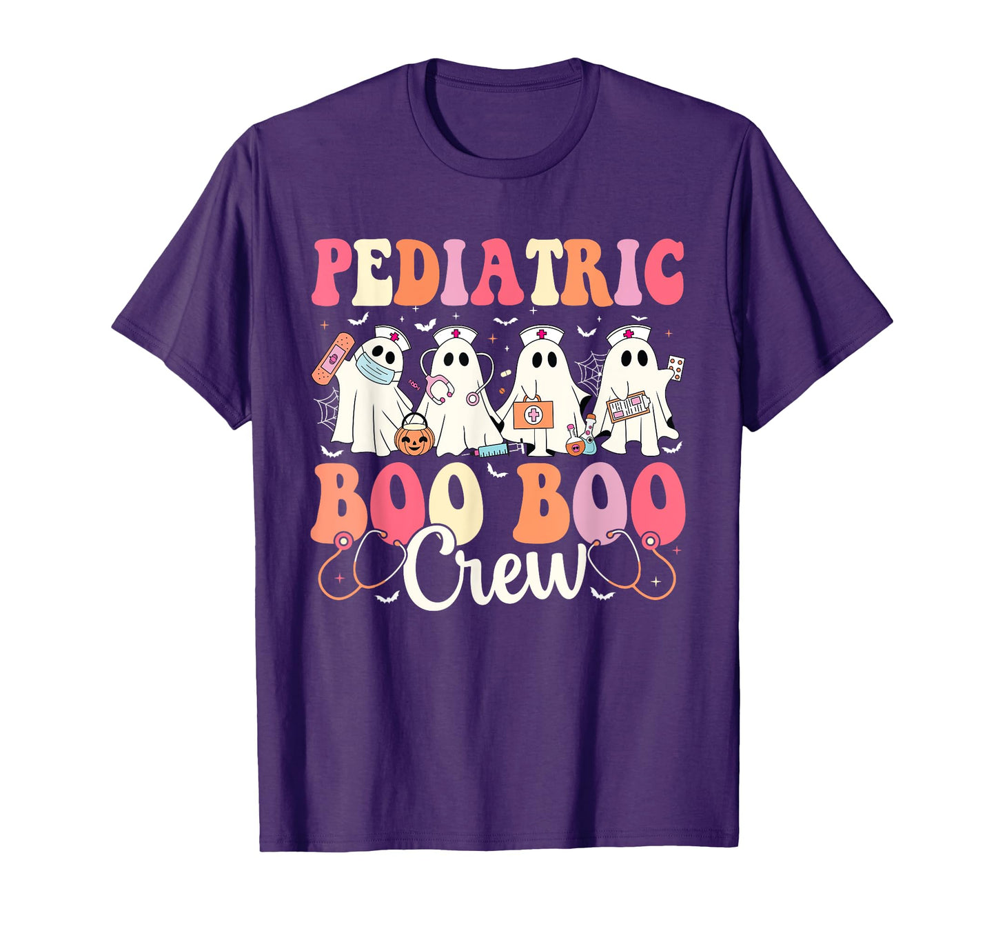 Pediatric Nurse Boo Boo Crew Ghost Nurse Halloween Costume T-Shirt