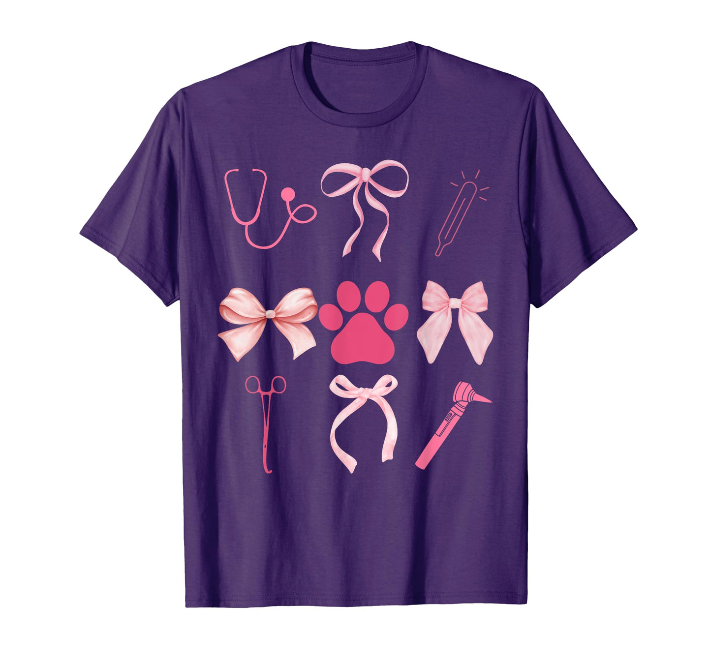 Coquette Bow Veterinary Medicine Vet Tech Technician Vet Med T-Shirt