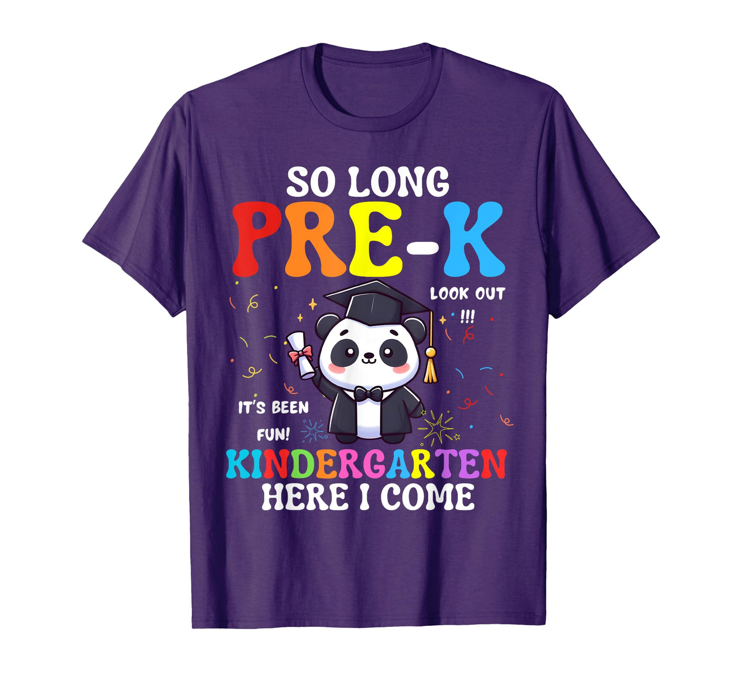 So Long Pre-K Kindergarten Here I Come Cute Panda Graduation T-Shirt