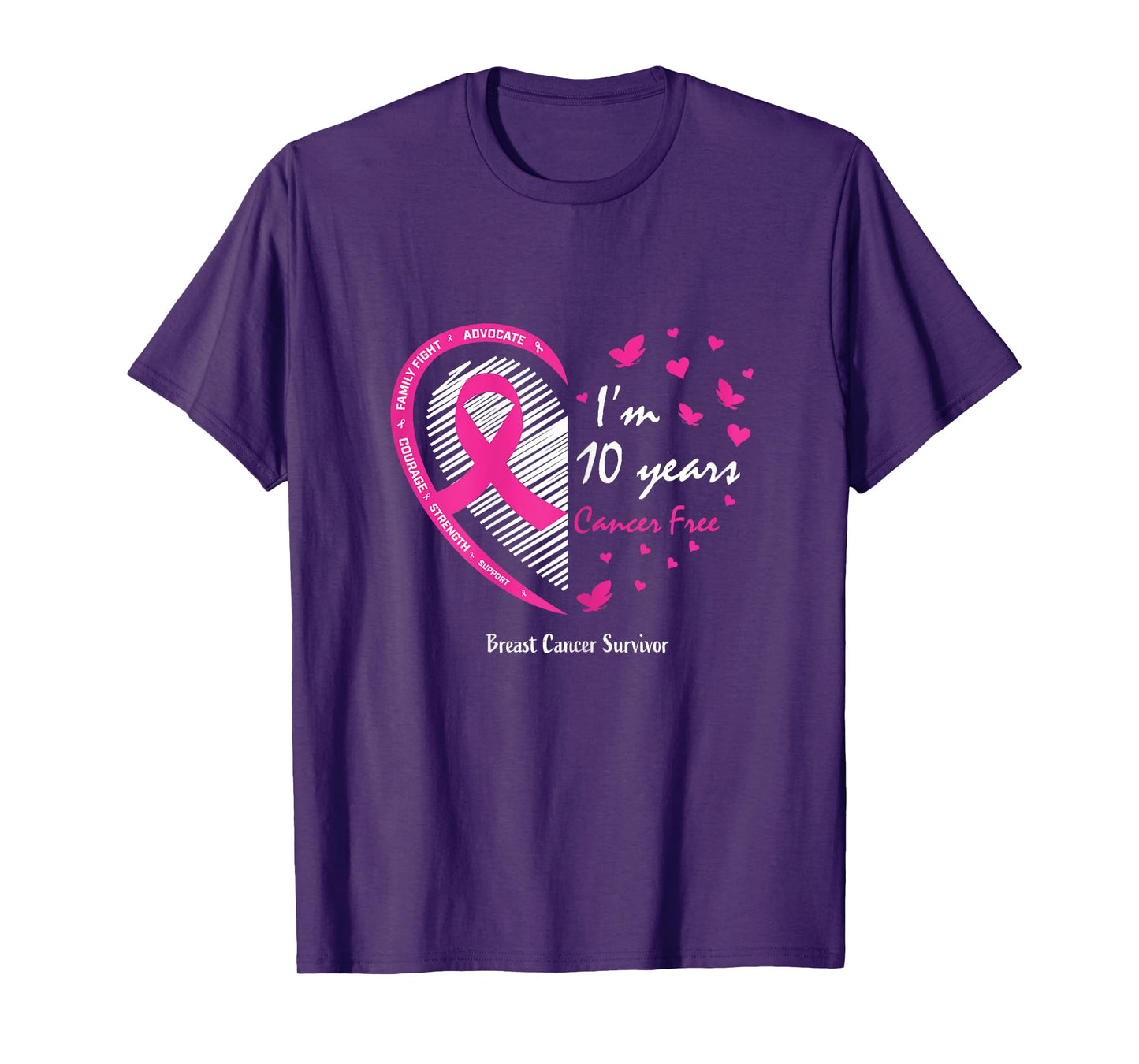10 Year Survivor Gifts Women Mom Pink Breast Cancer Survivor T-Shirt