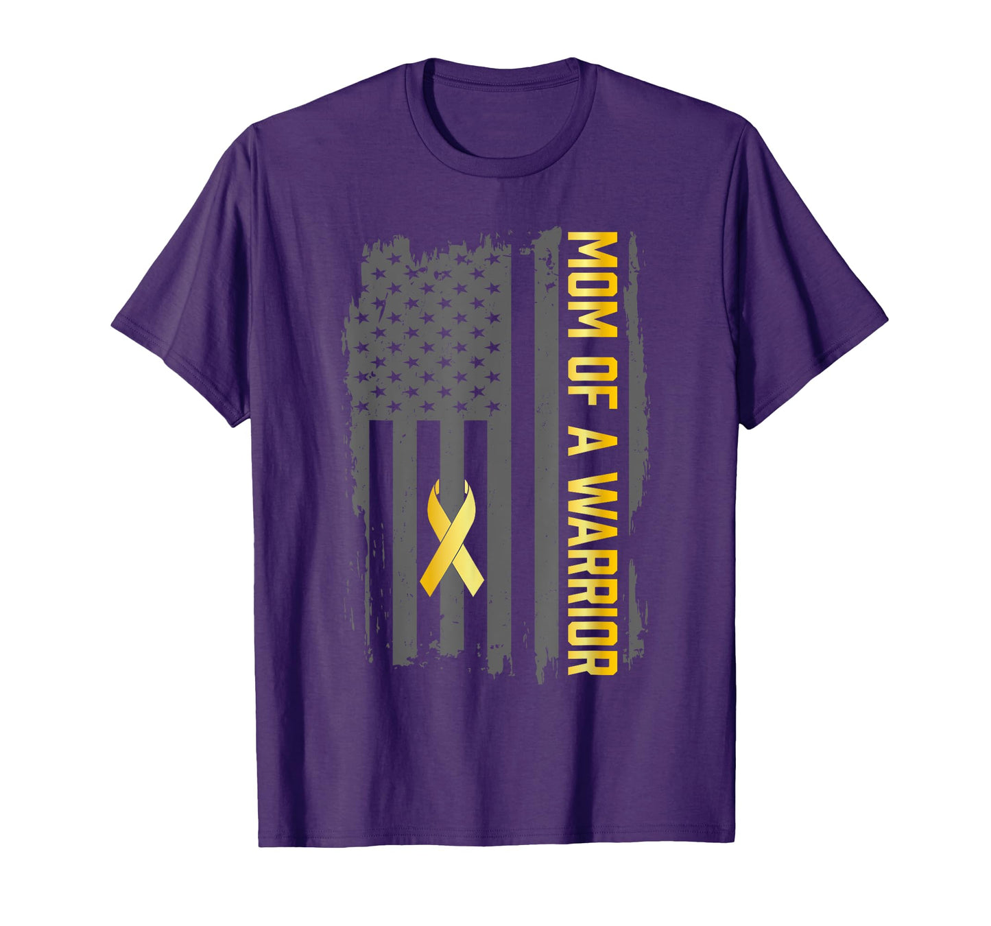 Childhood Cancer Usa Flag Mom of a Warrior Childhood Cancer T-Shirt for Women Men