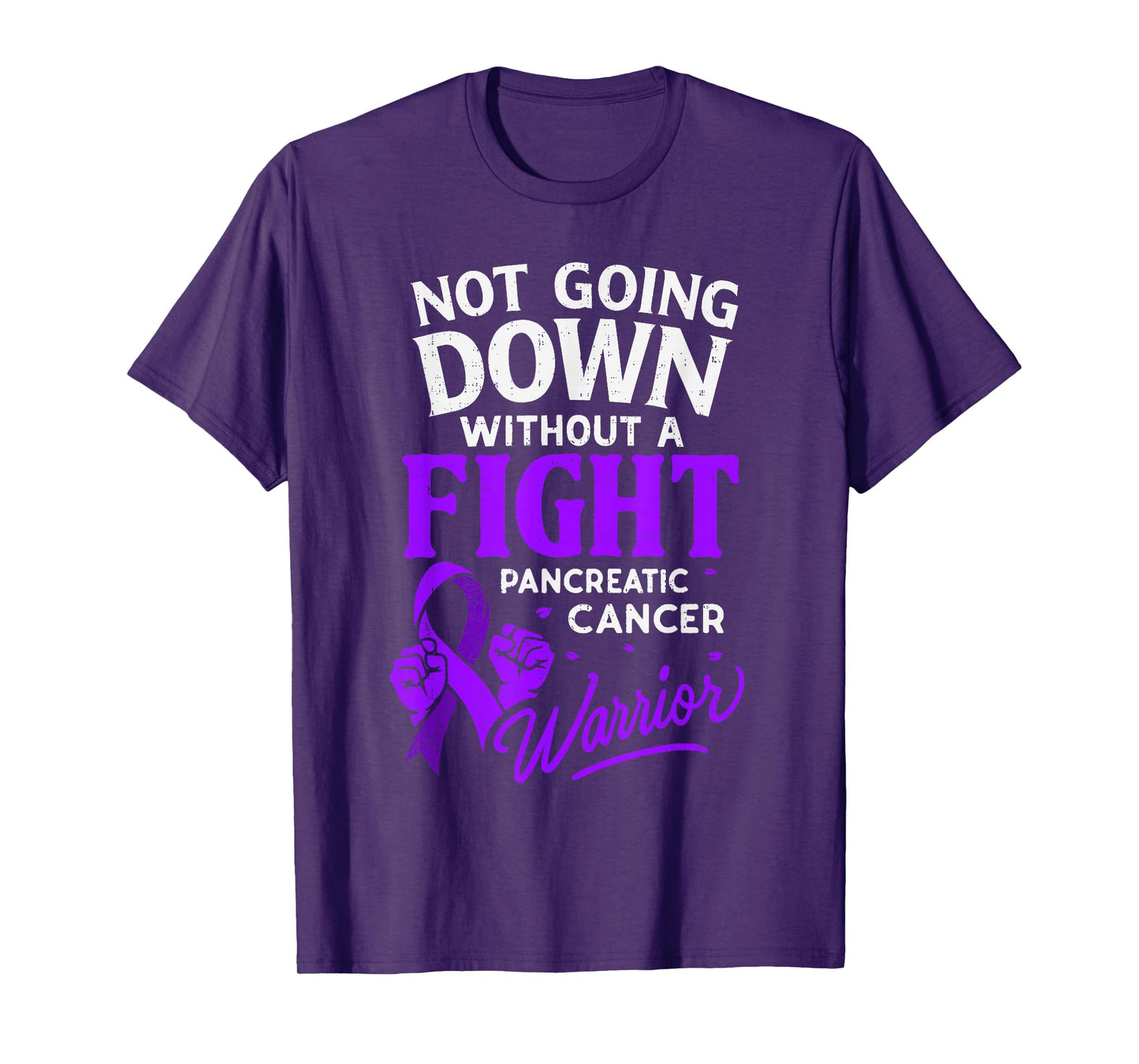 Pancreatic Cancer Warrior Awareness Ribbon Purple Survivor T-Shirt