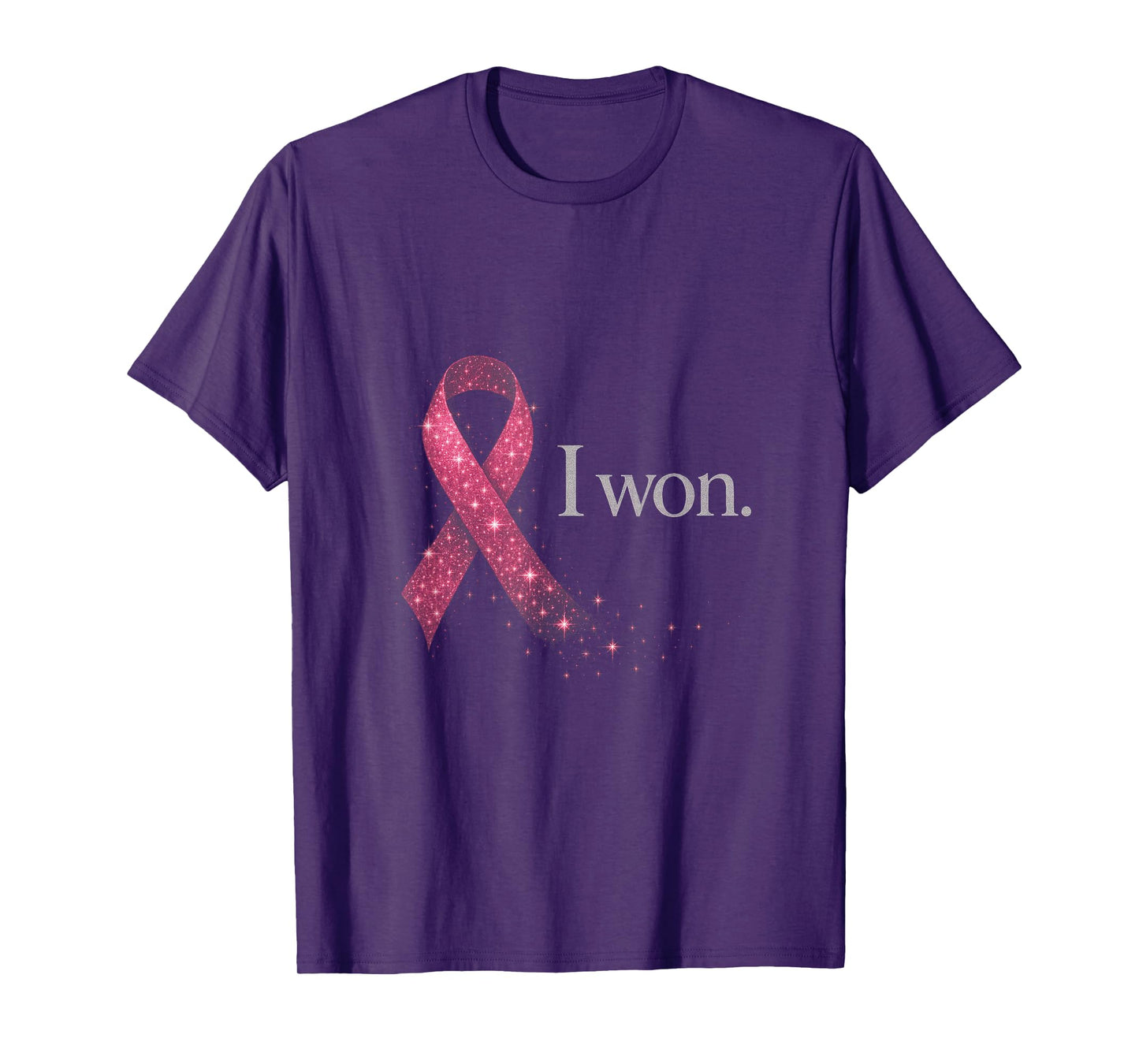 I Won - Breast Cancer Survivors Ribbon Motivation T-Shirt