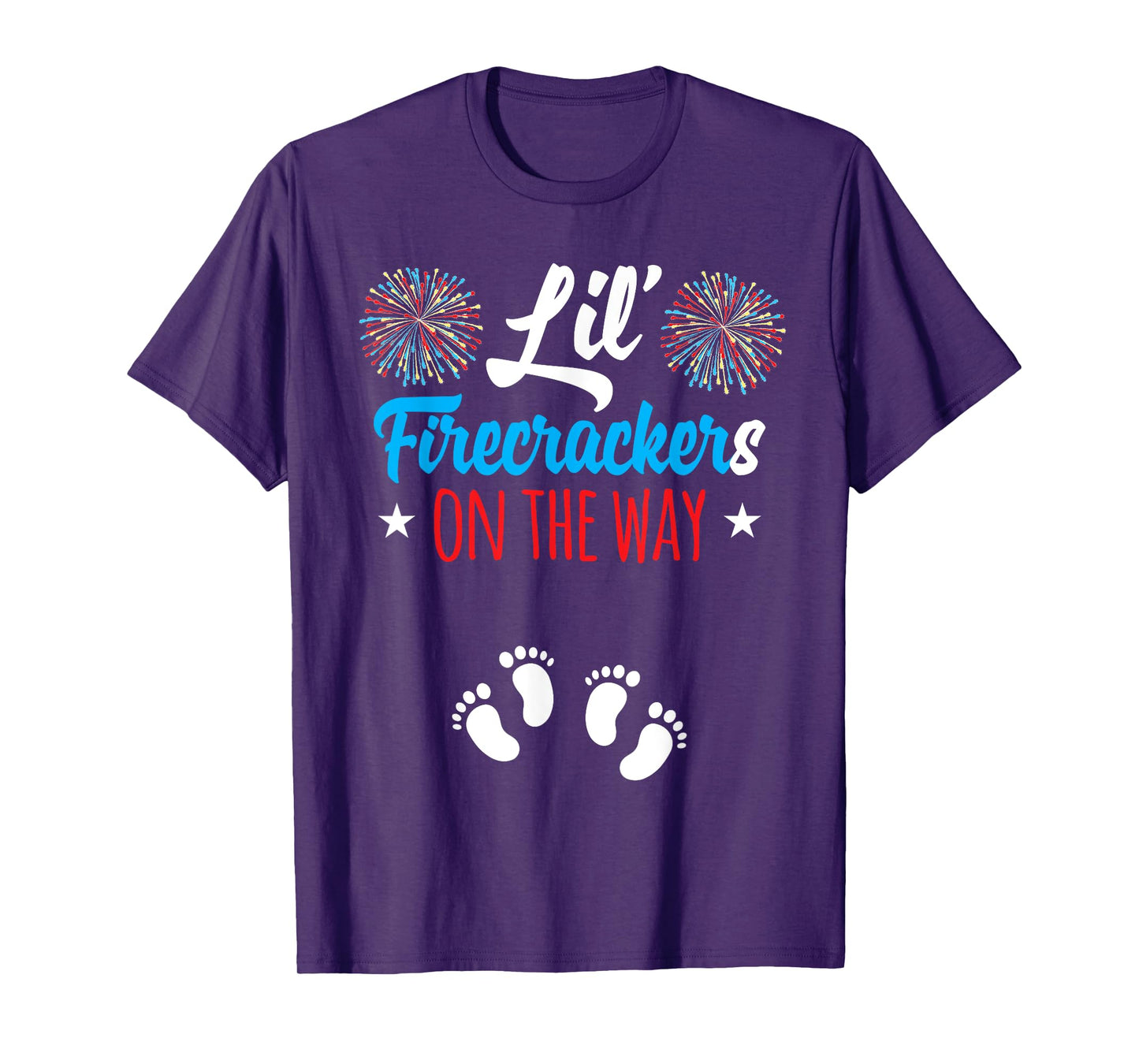 Mom of Twins Pregnancy Announcement 4th of July Pregnancy T-Shirt