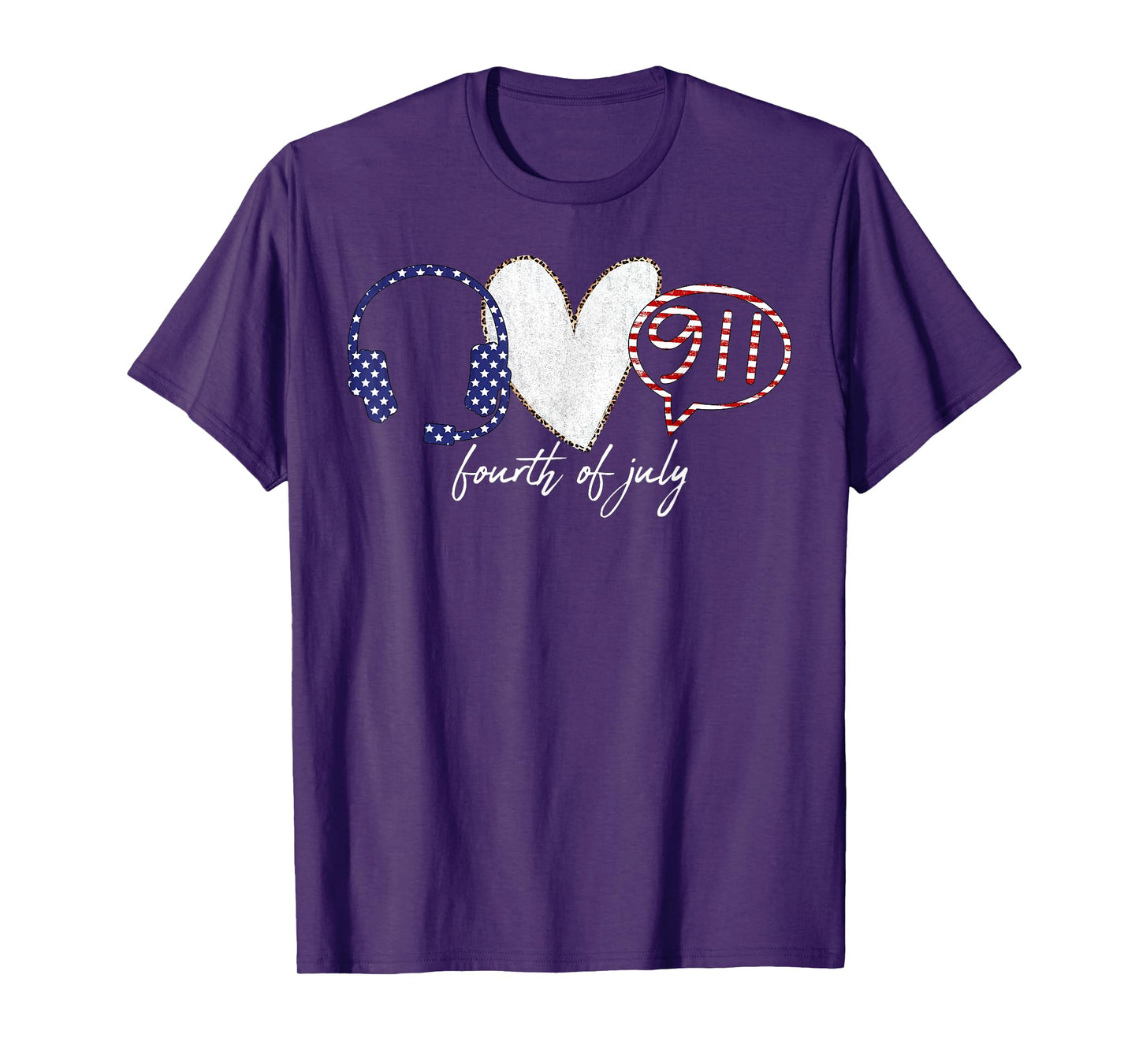 Peace Love 911 Dispatcher 4th Of July Emergency Operator T-Shirt