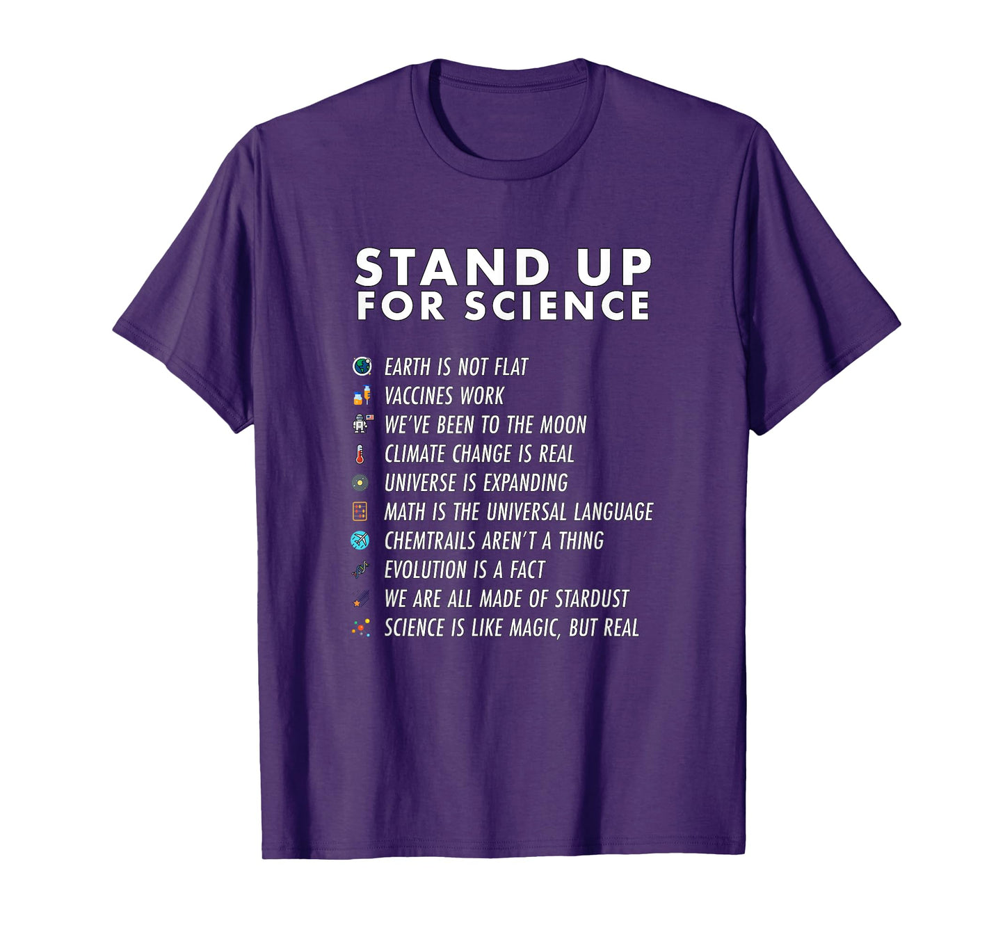 Stand Up For Science - Magic but Real Earth Moon Graphic T-Shirt