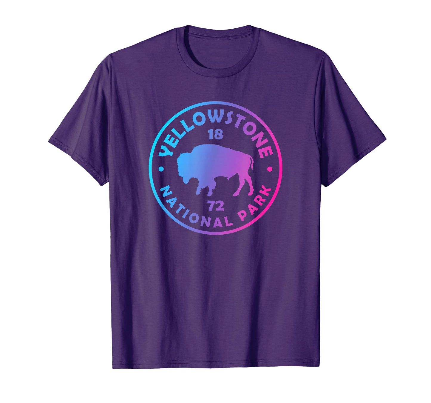 Yellowstone National Park Boys Girls Kids Colorful Buffalo T-Shirt