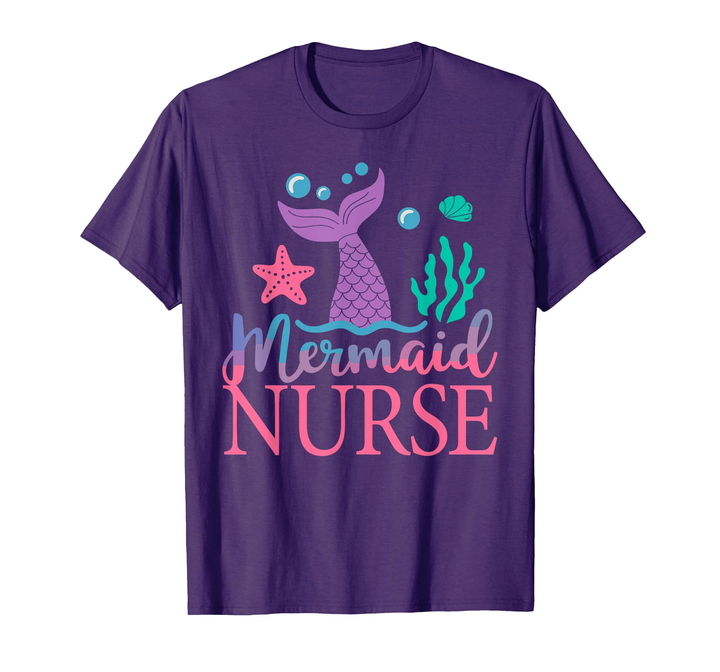 Nurse of The Birthday Mermaid Family Matching Party RN T-Shirt