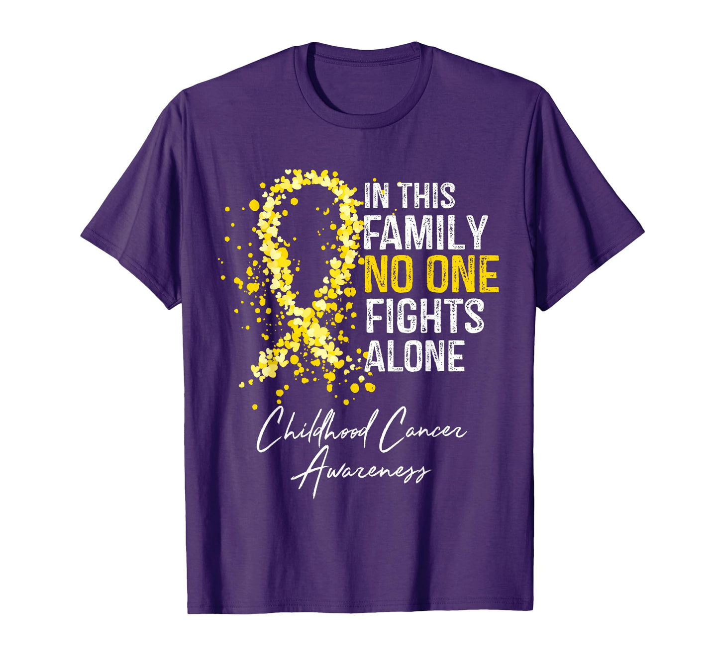In This Family No One Fights Alone Shirt Childhood Cancer T-Shirt