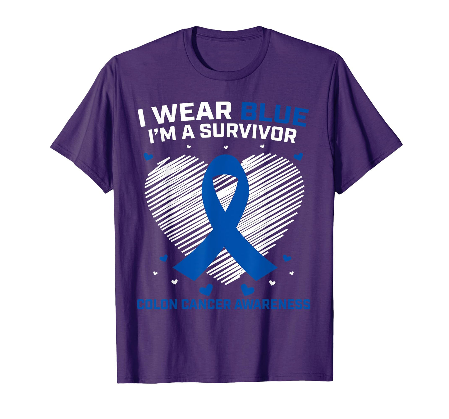I Wear Blue Colon Cancer Survivor Gifts Products Awareness T-Shirt