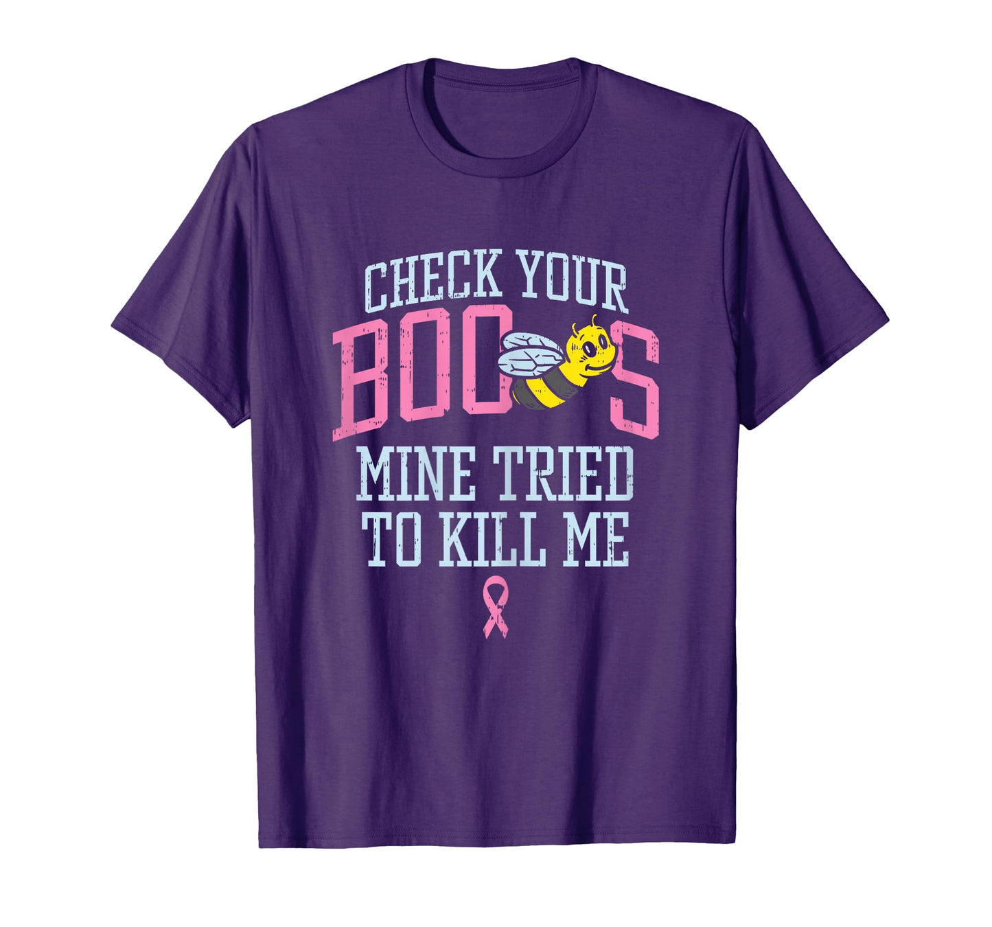 Check Your Boo Bees Funny Pun Breast Cancer Awareness Gift T-Shirt