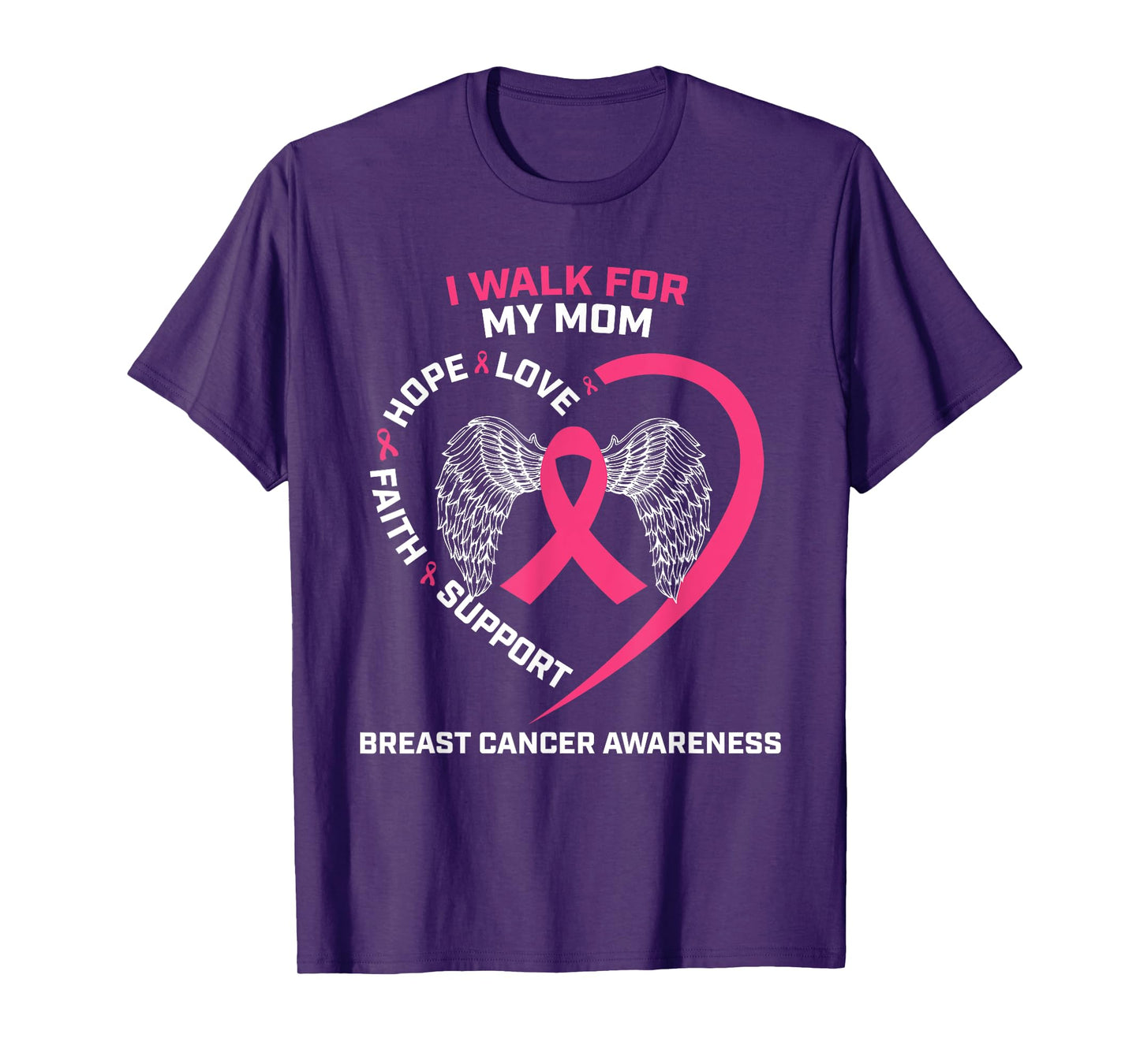 Pink In Memory Of I Walk For My Mom Breast Cancer Awareness T-Shirt