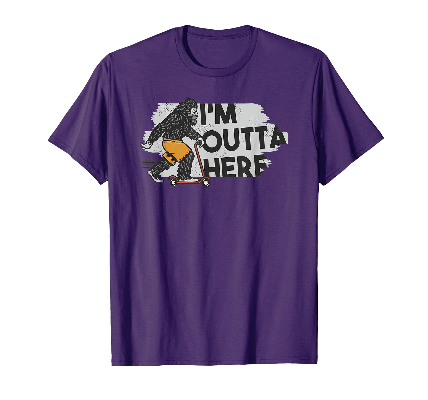Yeti Bigfoot Sasquatch - I'm Outta Here Riding Scooter T-Shirt