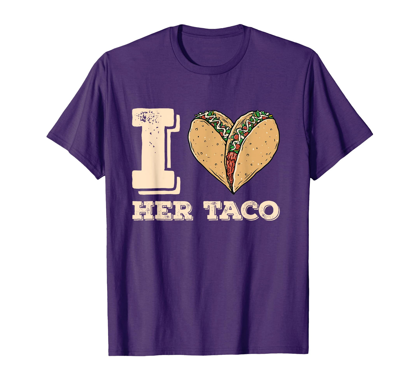 I Love Her Taco Matching Couple Cinco De Mayo Retro T-Shirt