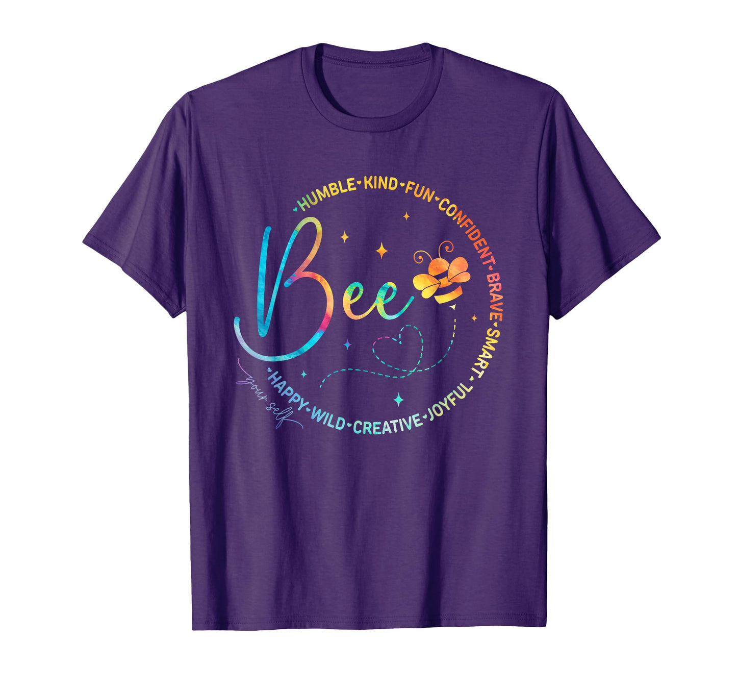 Bee Happy Kind Brave Humble Smart Positive Bumblebee Womens T-Shirt