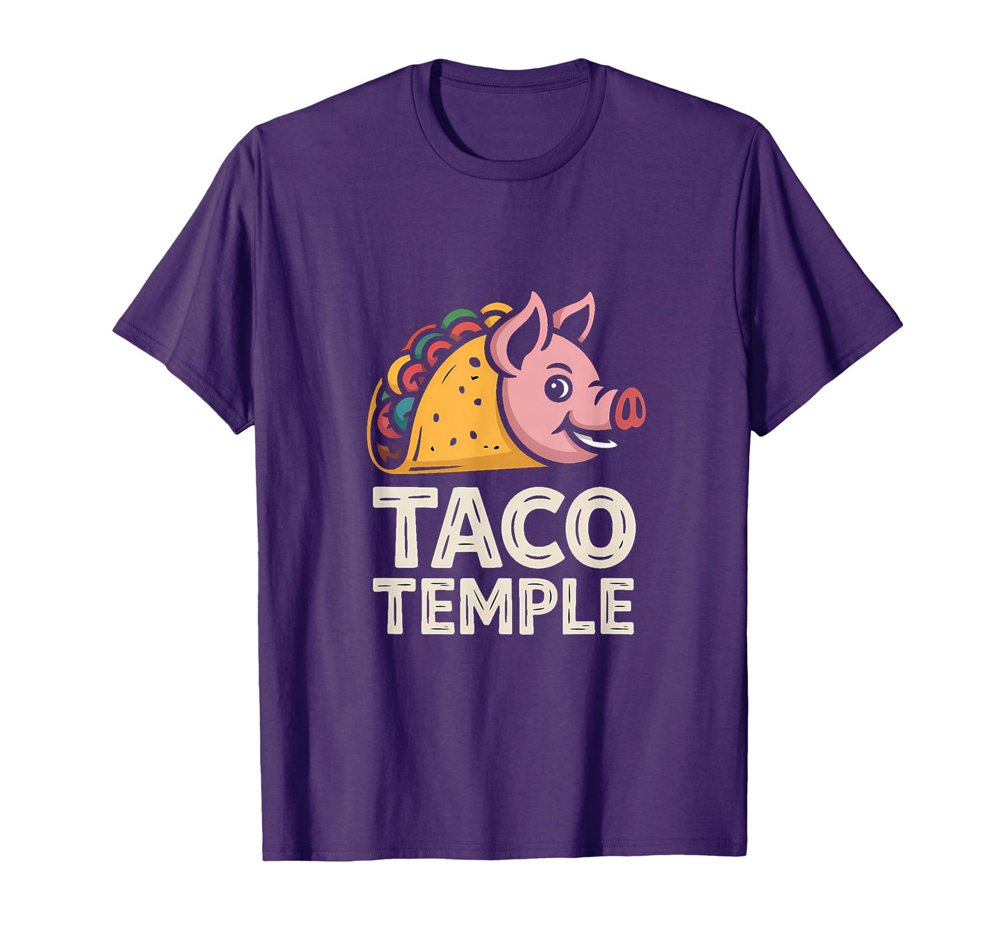 Aztec Pig: Taco Temple Retro Illustration T-Shirt