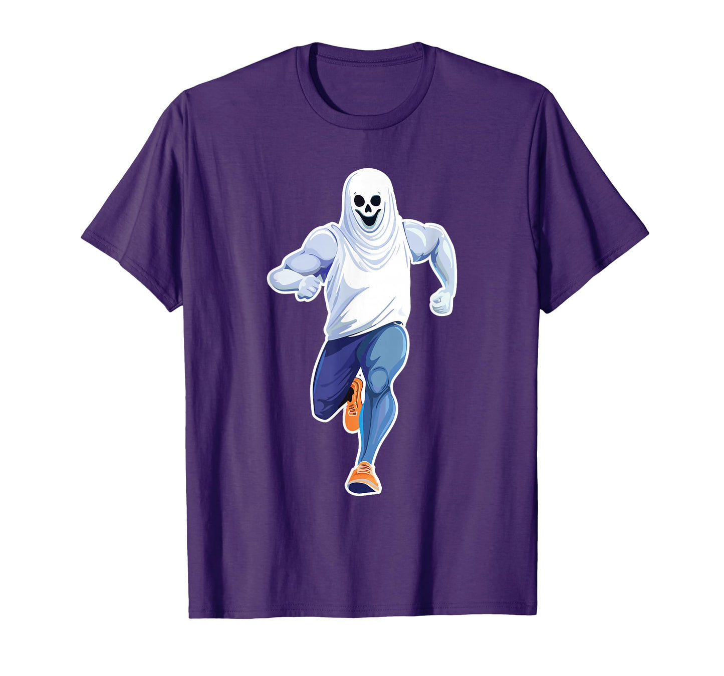 Scary Spooky Ghost Halloween Runner Marathon Gym Workout T-Shirt