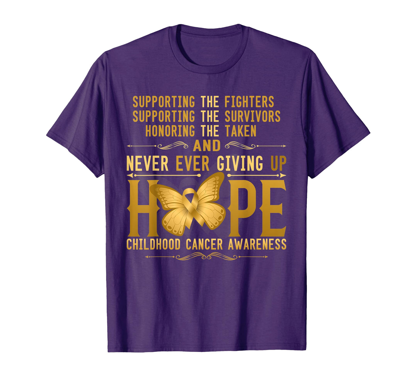 Never giving up Hope childhood cancer awareness T-Shirt
