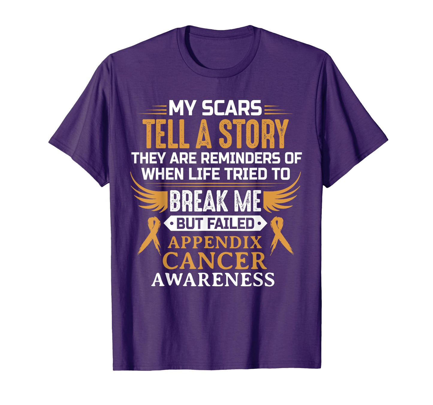 Appendix Cancer Awareness Survivor Ribbon Men Women T-Shirt