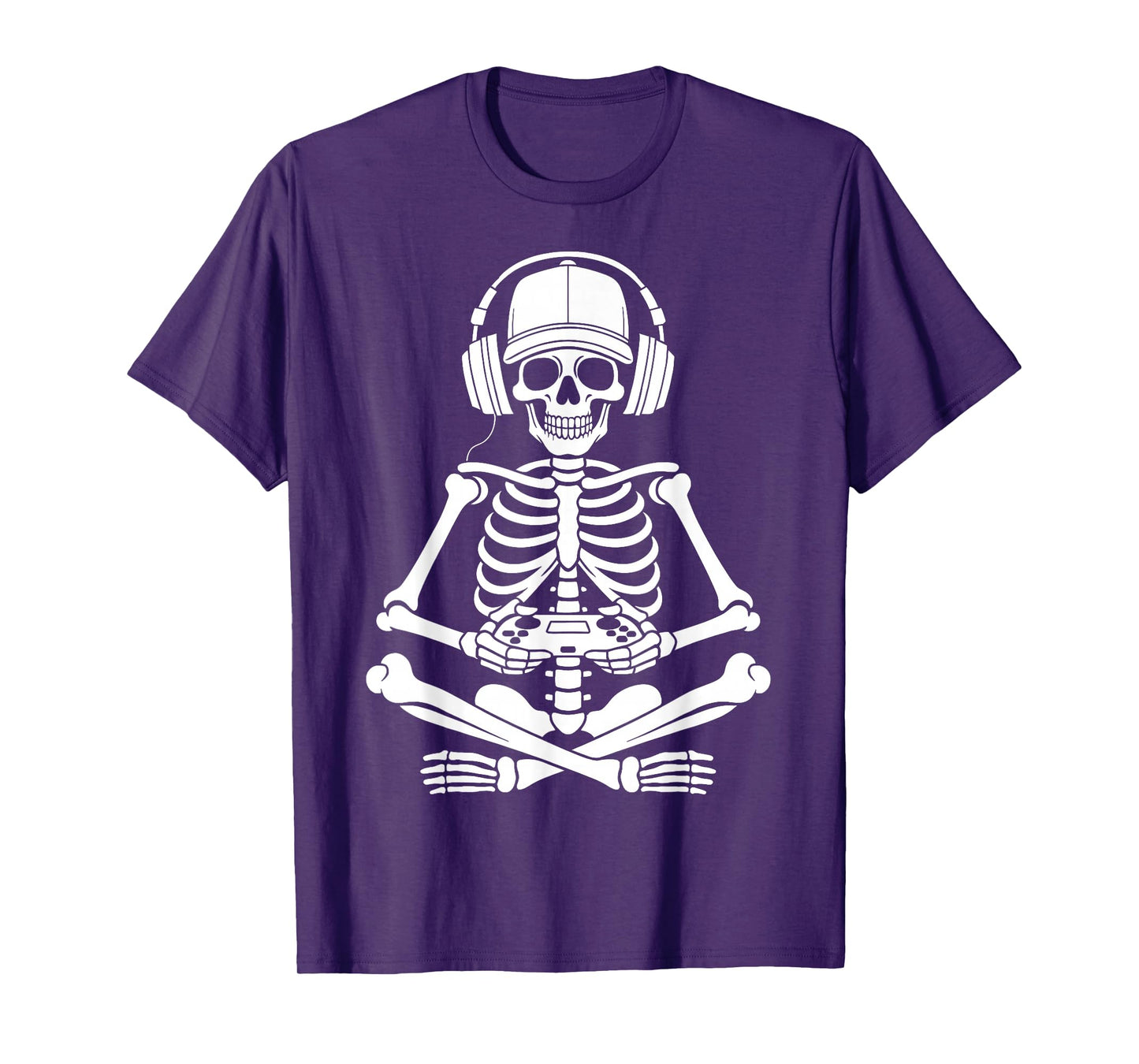 Skeleton Gamer Halloween Video Gaming Boys Girls Men Women T-Shirt
