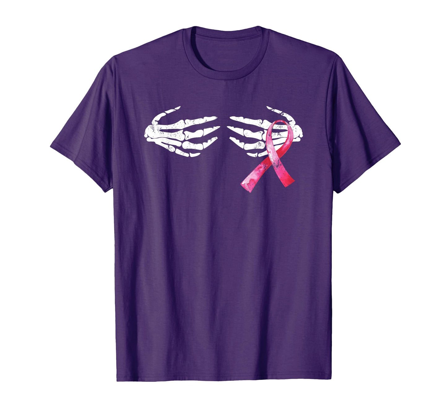 Breast Cancer Awareness Skull Boobs Hand T-Shirt