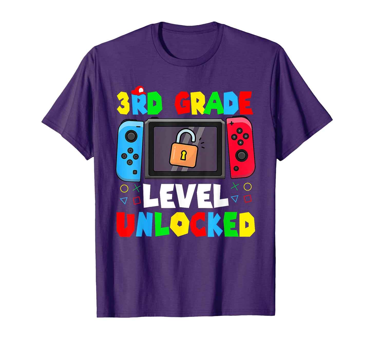 3rd Grade Level Unlocked Back to School First Day Gamer Boys T-Shirt