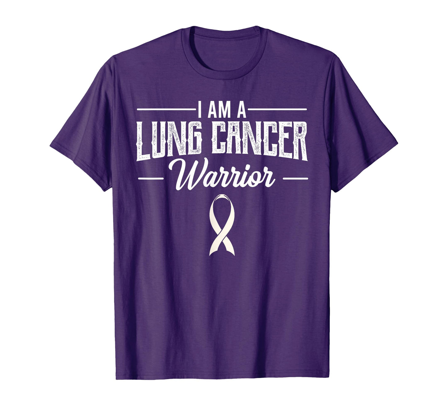 I Am A Lung Cancer Warrior White Awareness Ribbon Gift Idea T-Shirt