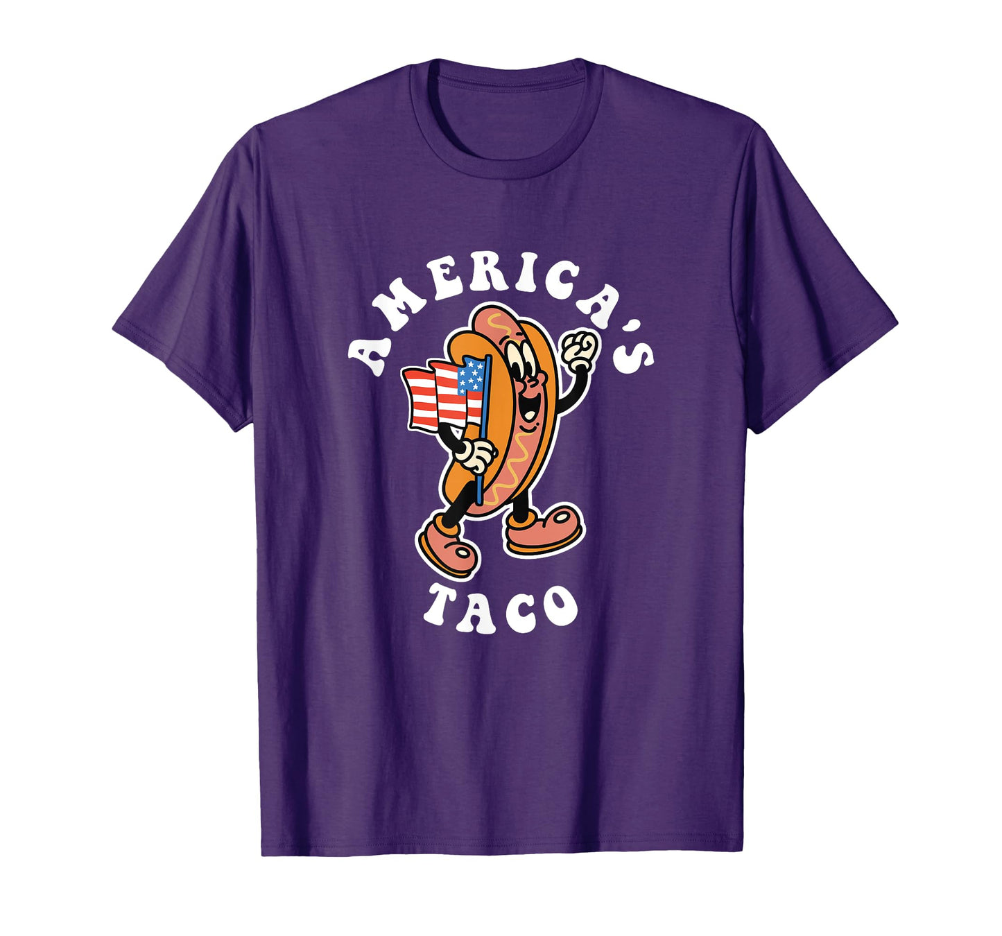 American 4th of July America's Taco Patriotic Hot Dog Wiener T-Shirt