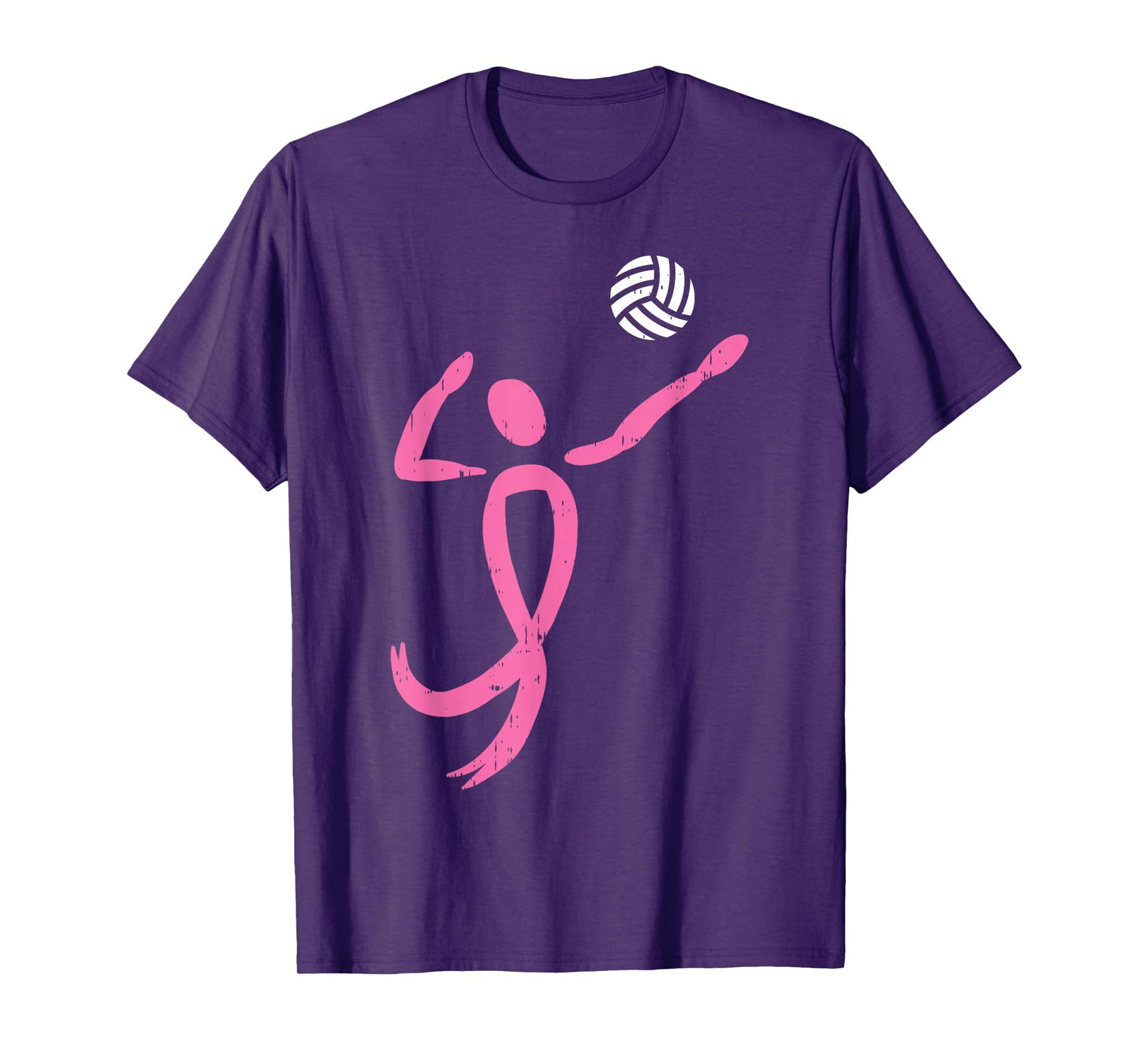 Volleyball Pink Ribbon Breast Cancer Awareness Sport Gift T-Shirt