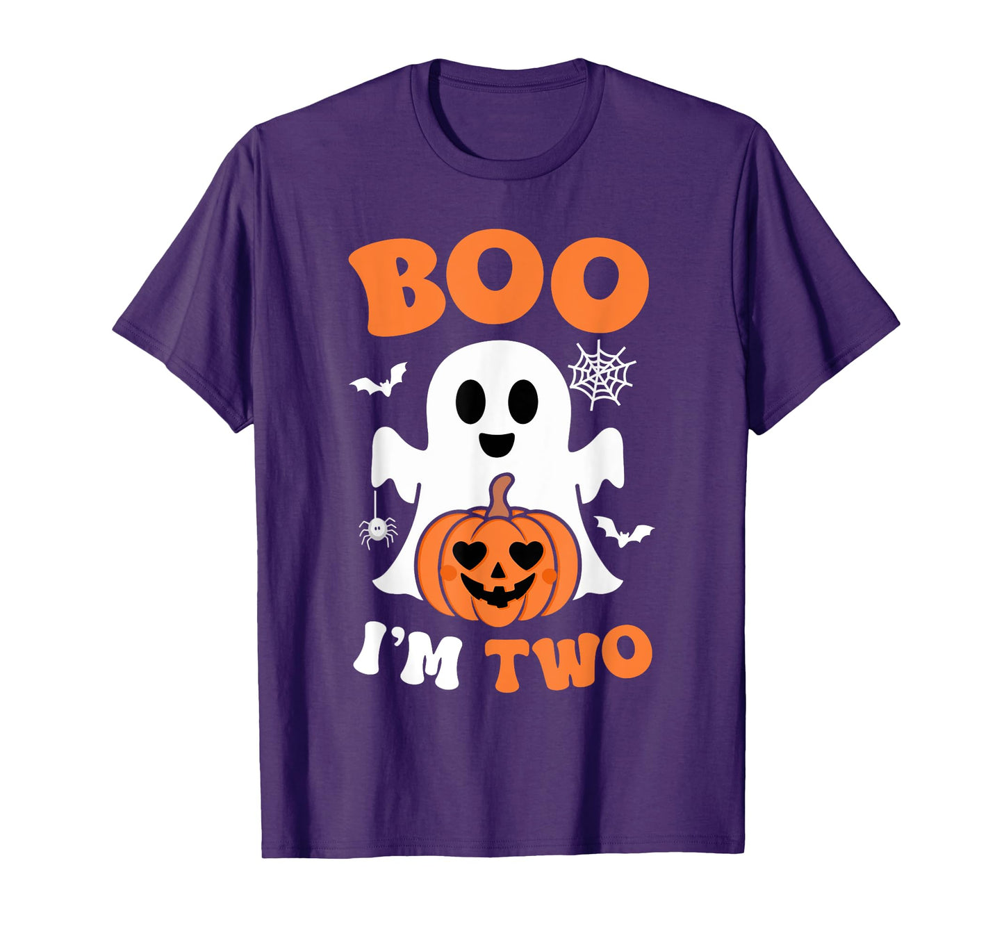 Ghost Boo I'm Two Year 2nd Birthday Boys Halloween Groovy T-Shirt