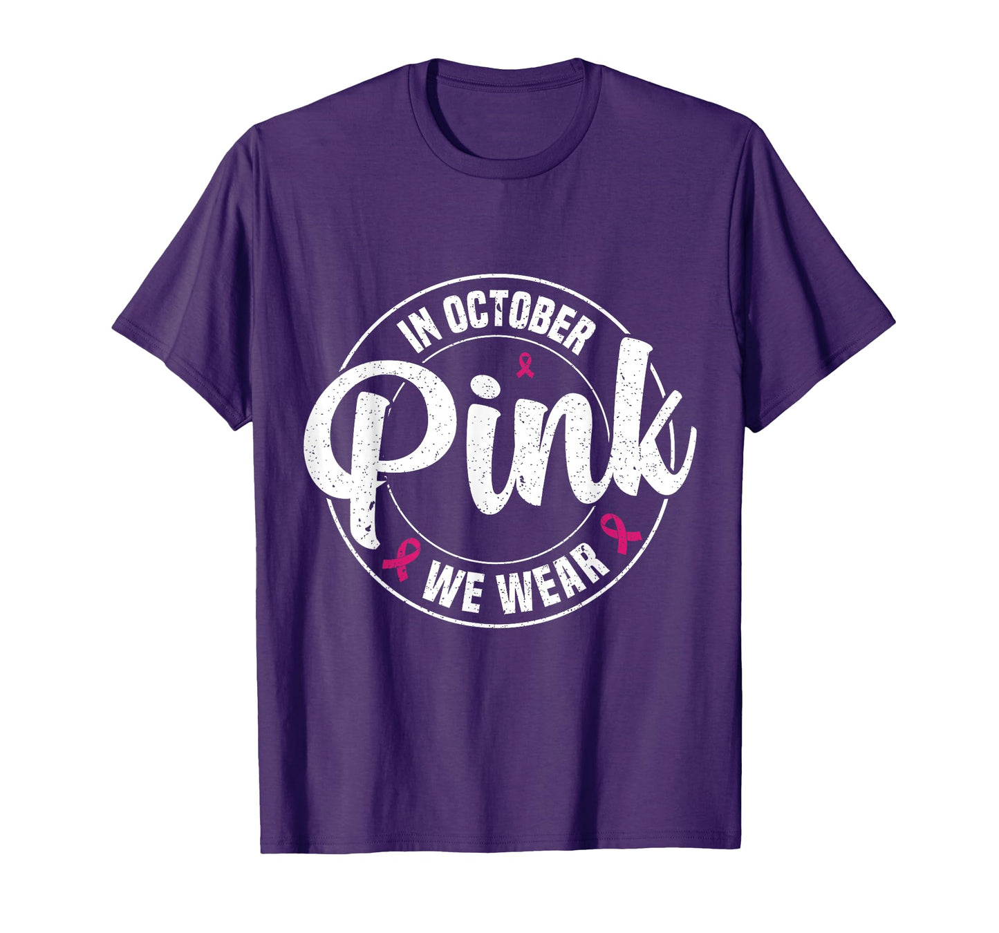 in October We Wear Pink Breast Cancer Awareness Halloween T-Shirt