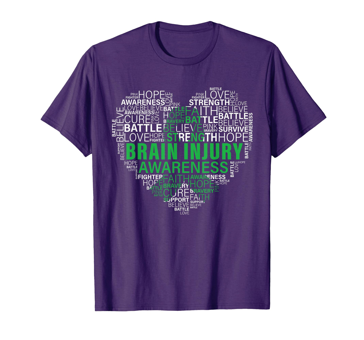 Brain Injury Awareness Fighting Hope Support Strong Warrior T-Shirt