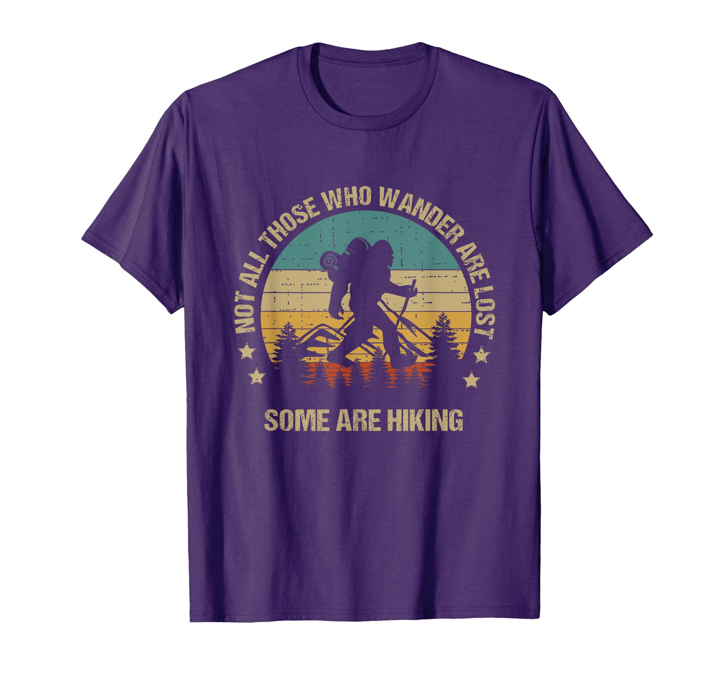 Vintage Bigfoot Funny Hiker Hiking Mens Outdoor T-Shirt