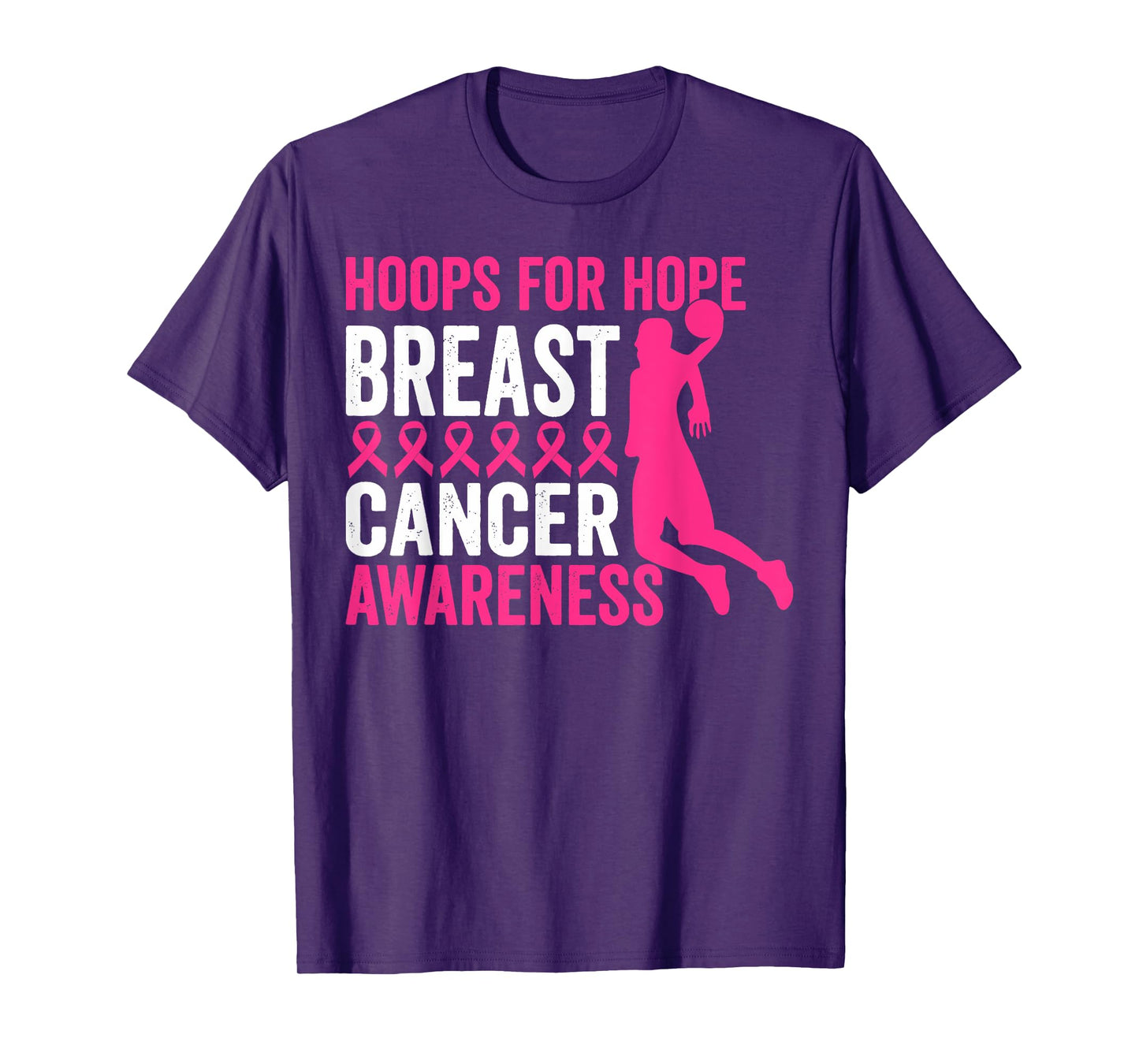 Hoops For Hope Basketball Family Breast Cancer Awareness T-Shirt
