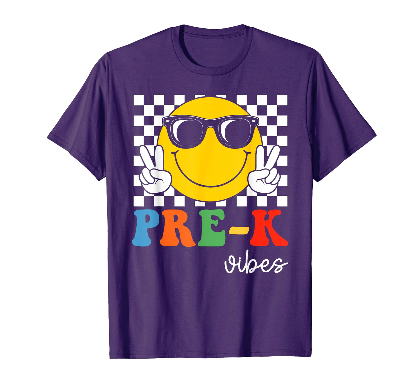 Pre-K Vibes Retro Smile Teacher Kids Team Preschool Girls T-Shirt