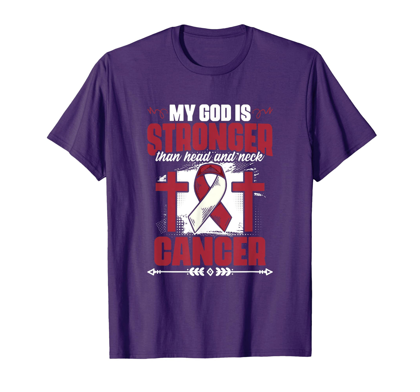 God Stronger Than Head And Neck Cancer Throat Cancer T-Shirt