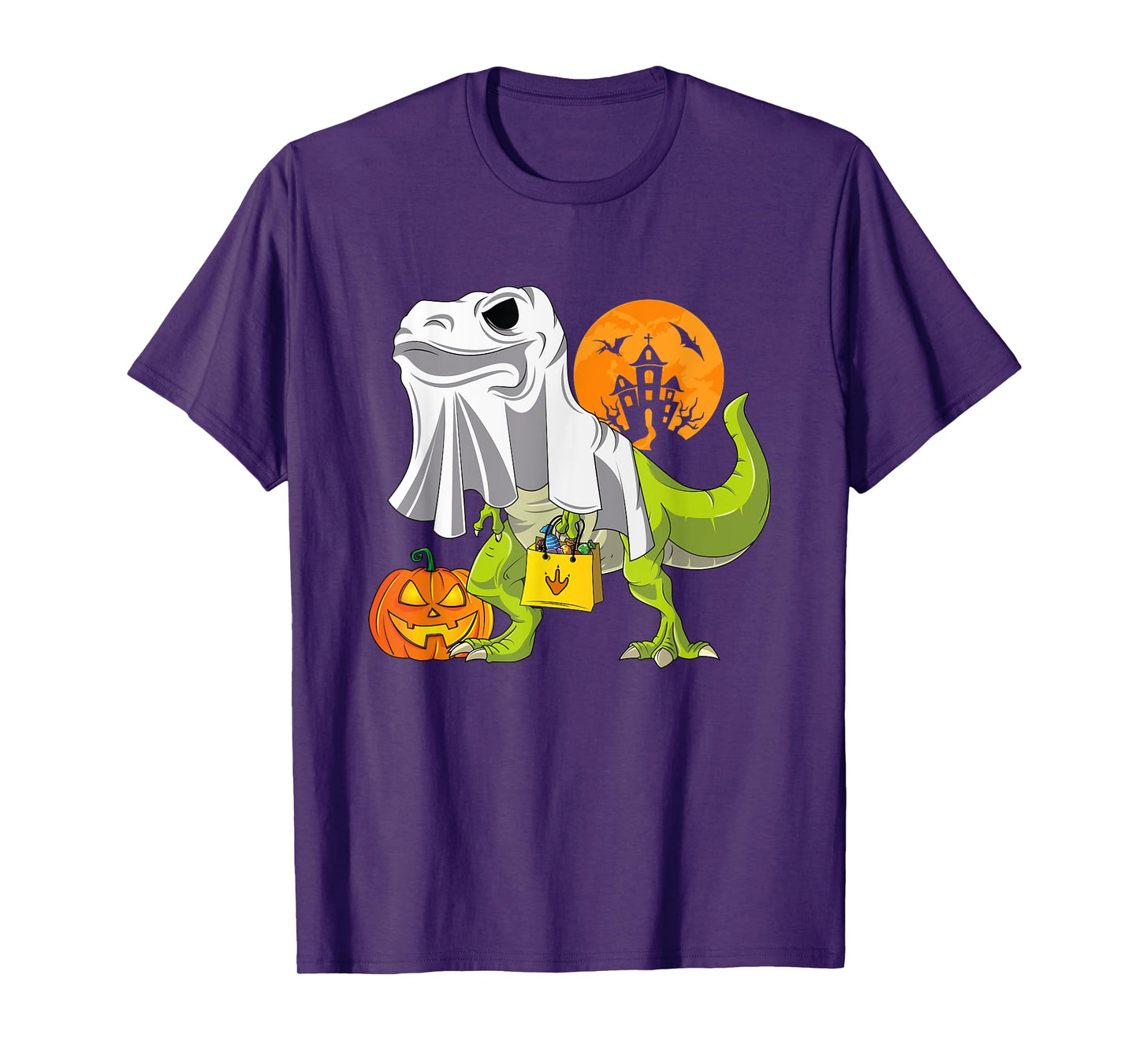 Ghost Dinosaur Funny T Rex Halloween Shirt For Boys Costume T-Shirt