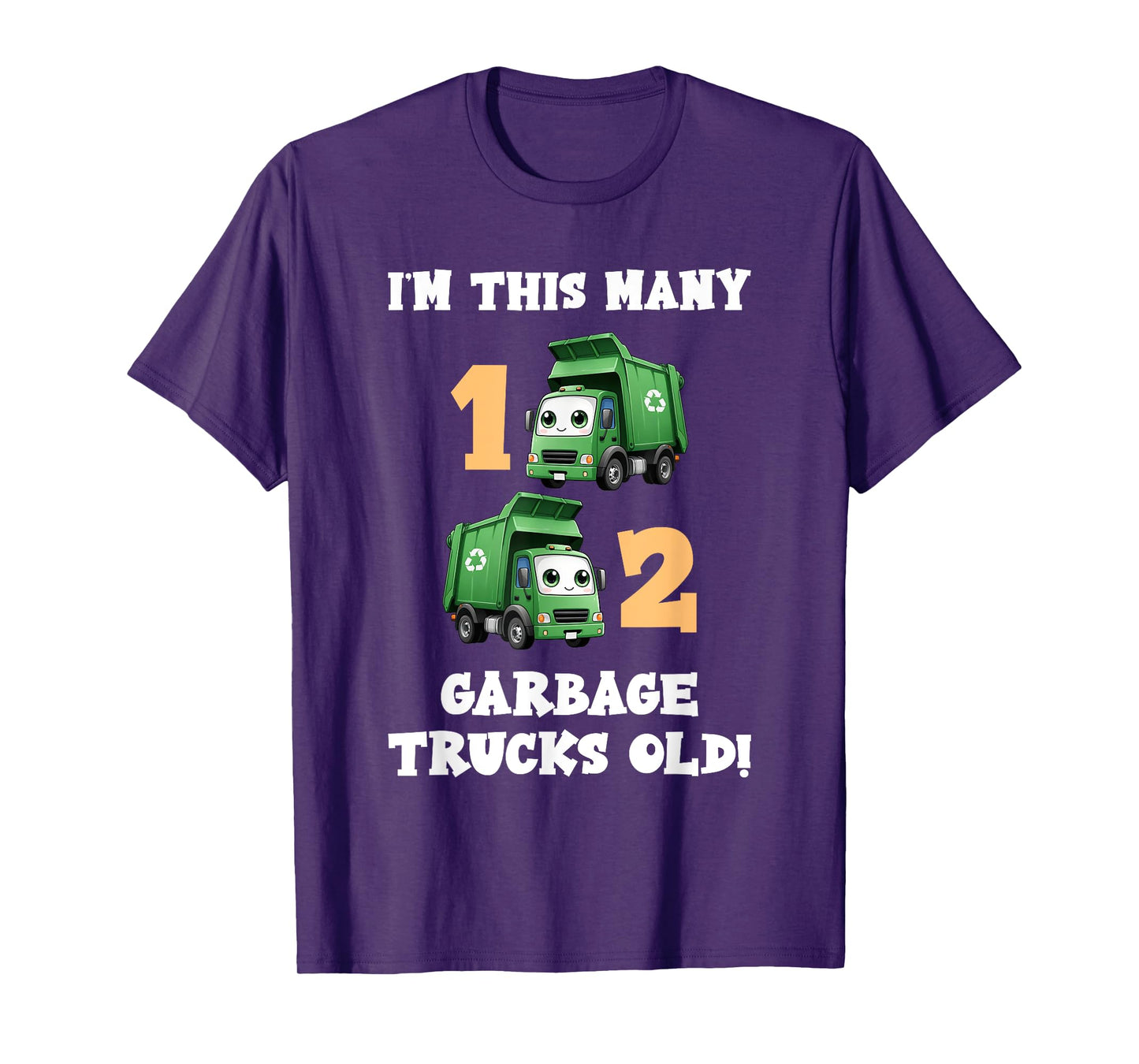 2nd Birthday Boy I'm This Many Garbage Trucks 2 Years Old T-Shirt