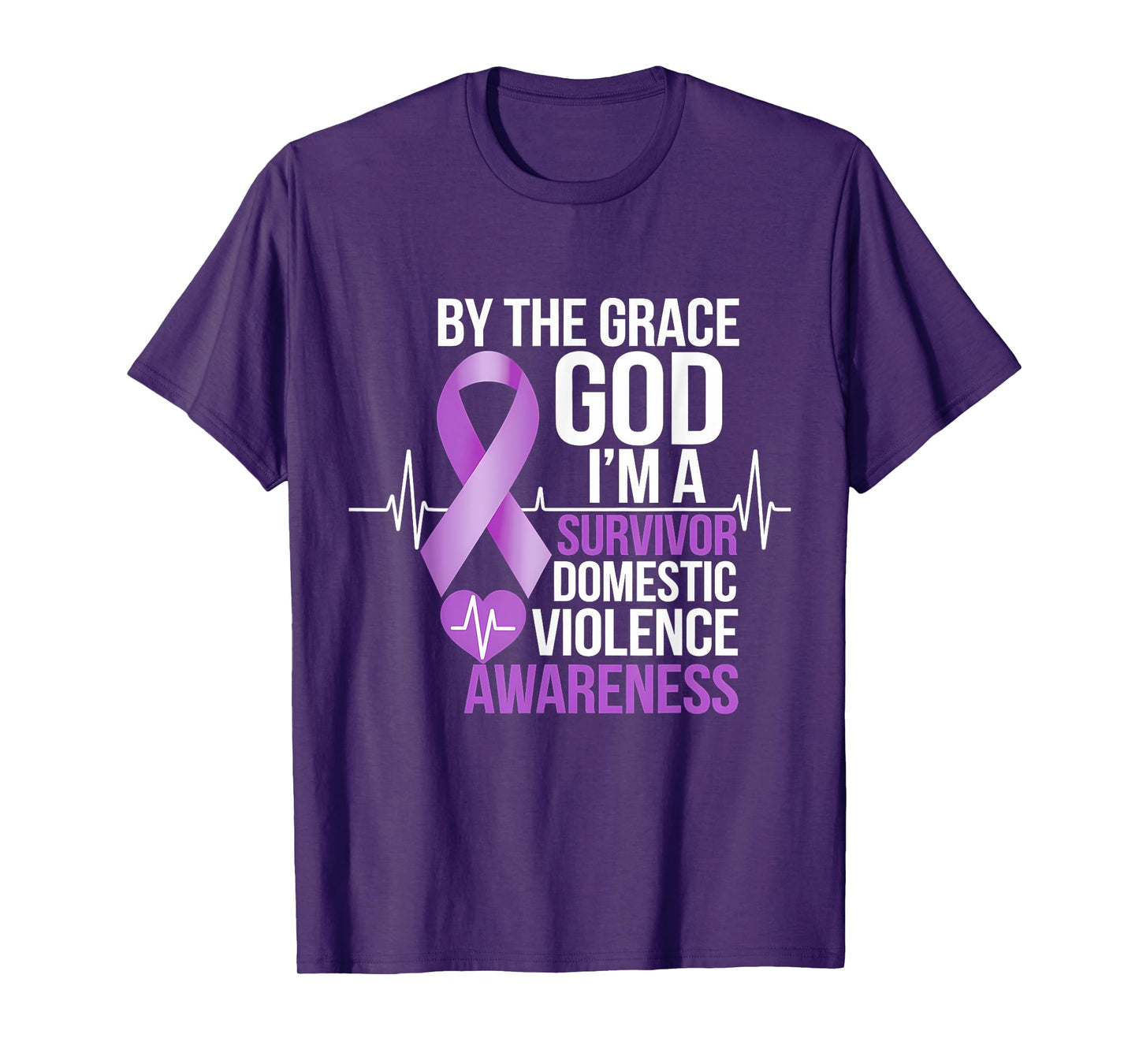 Domestic Violence Awareness Purple Ribbon I'm A Survivor T-Shirt