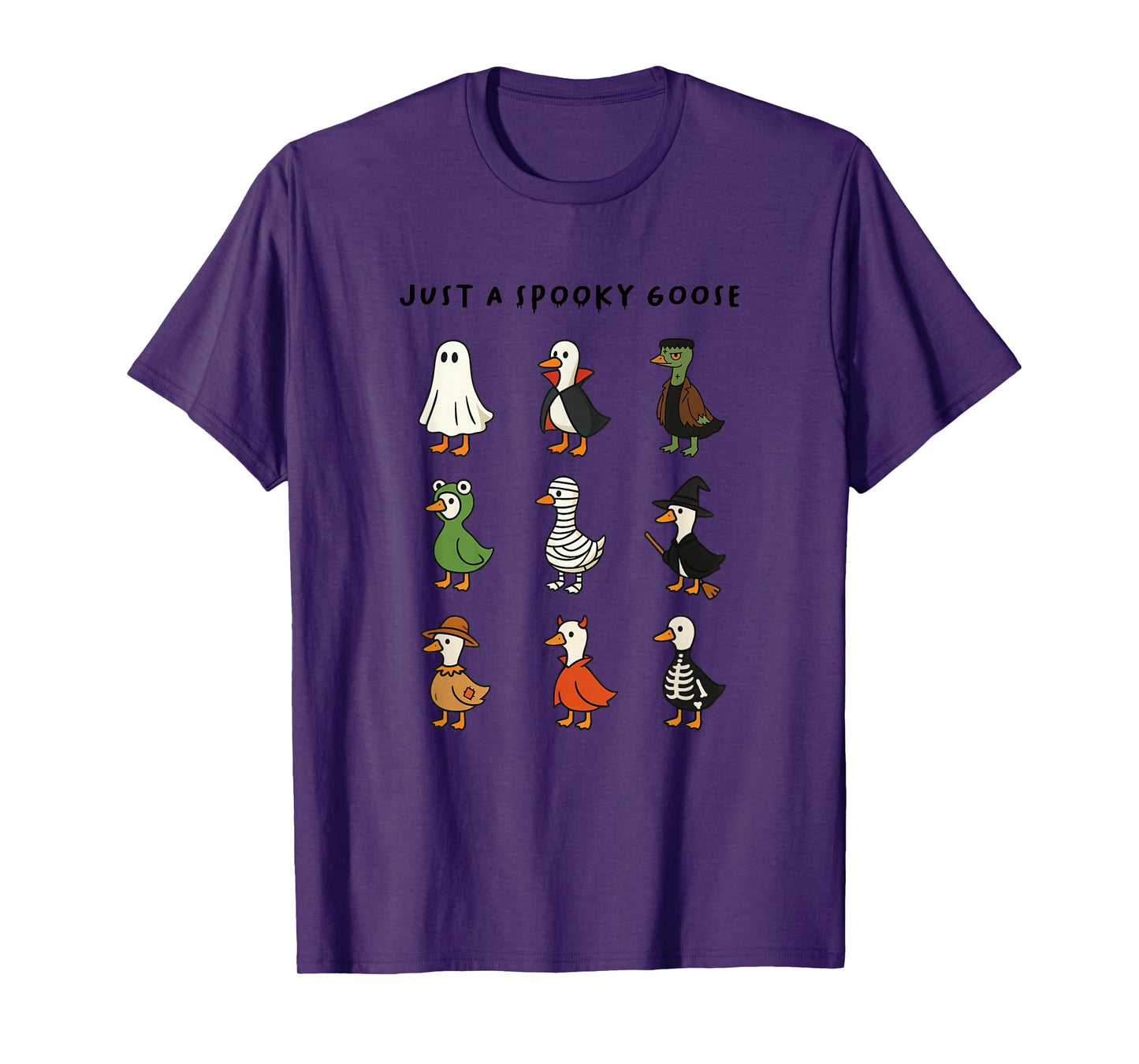 Just A Spooky Goose Halloween Silly Goose Cute Halloween T-Shirt