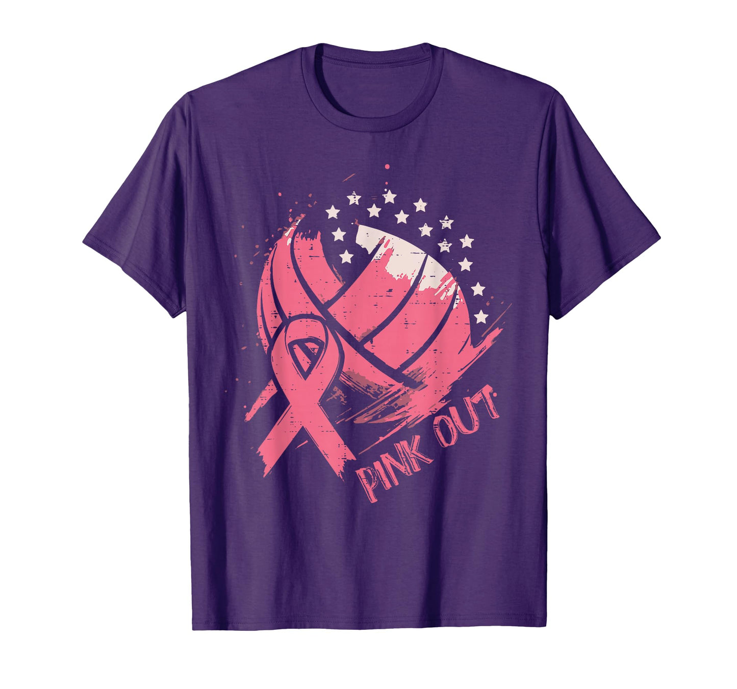 Breast Cancer Ribbon Volleyball Pink Out Aware Women Men Kid T-Shirt