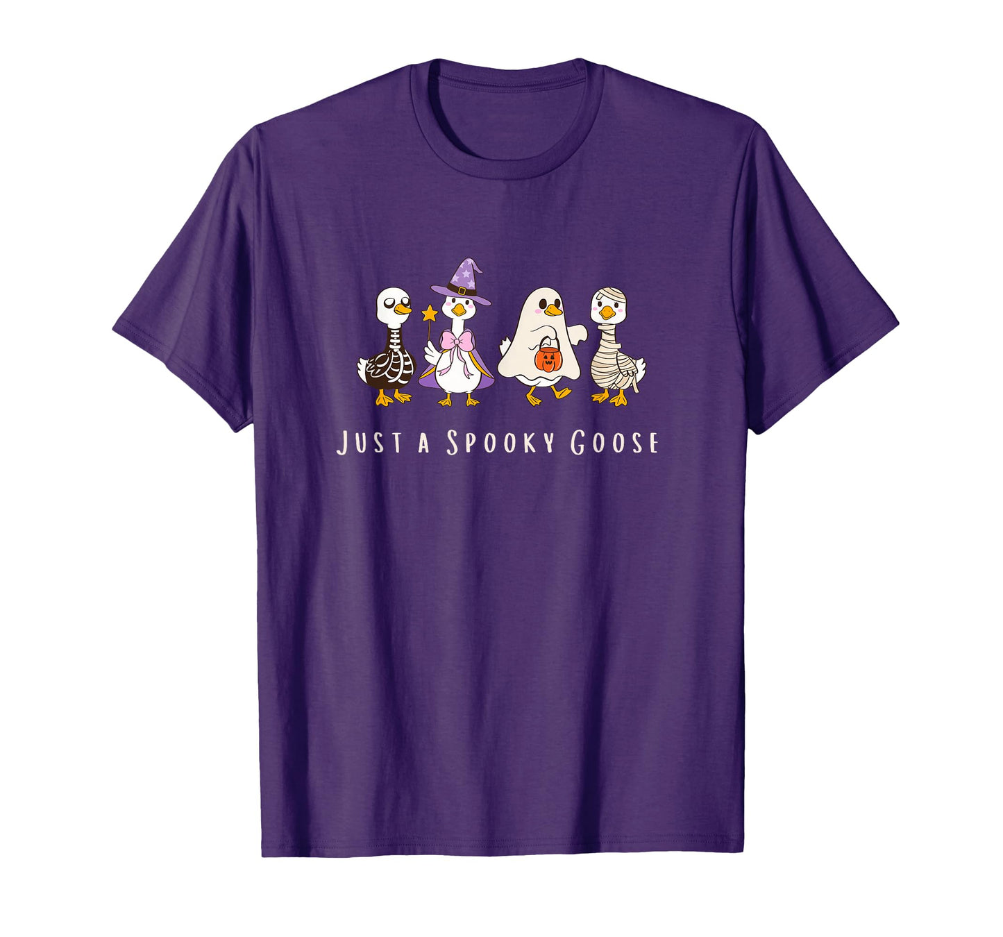 Just A Spooky Goose Silly Funny Halloween Autumn T-Shirt