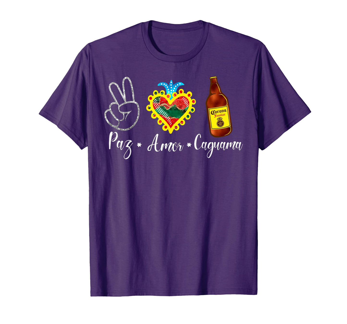 Peace Love Caguama Mexcan Pride Independence Day Mexico T-Shirt