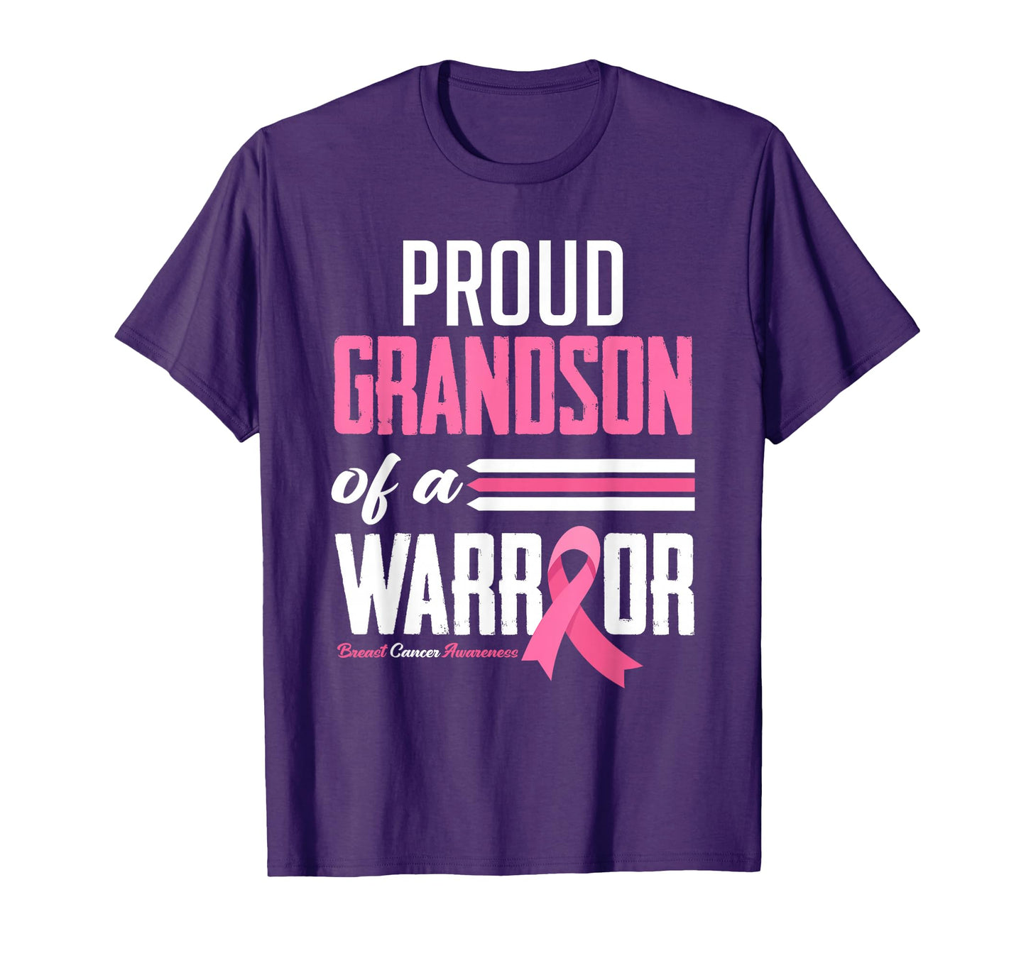 Proud Grandson Of A Warrior Grandma Breast Cancer Awareness T-Shirt