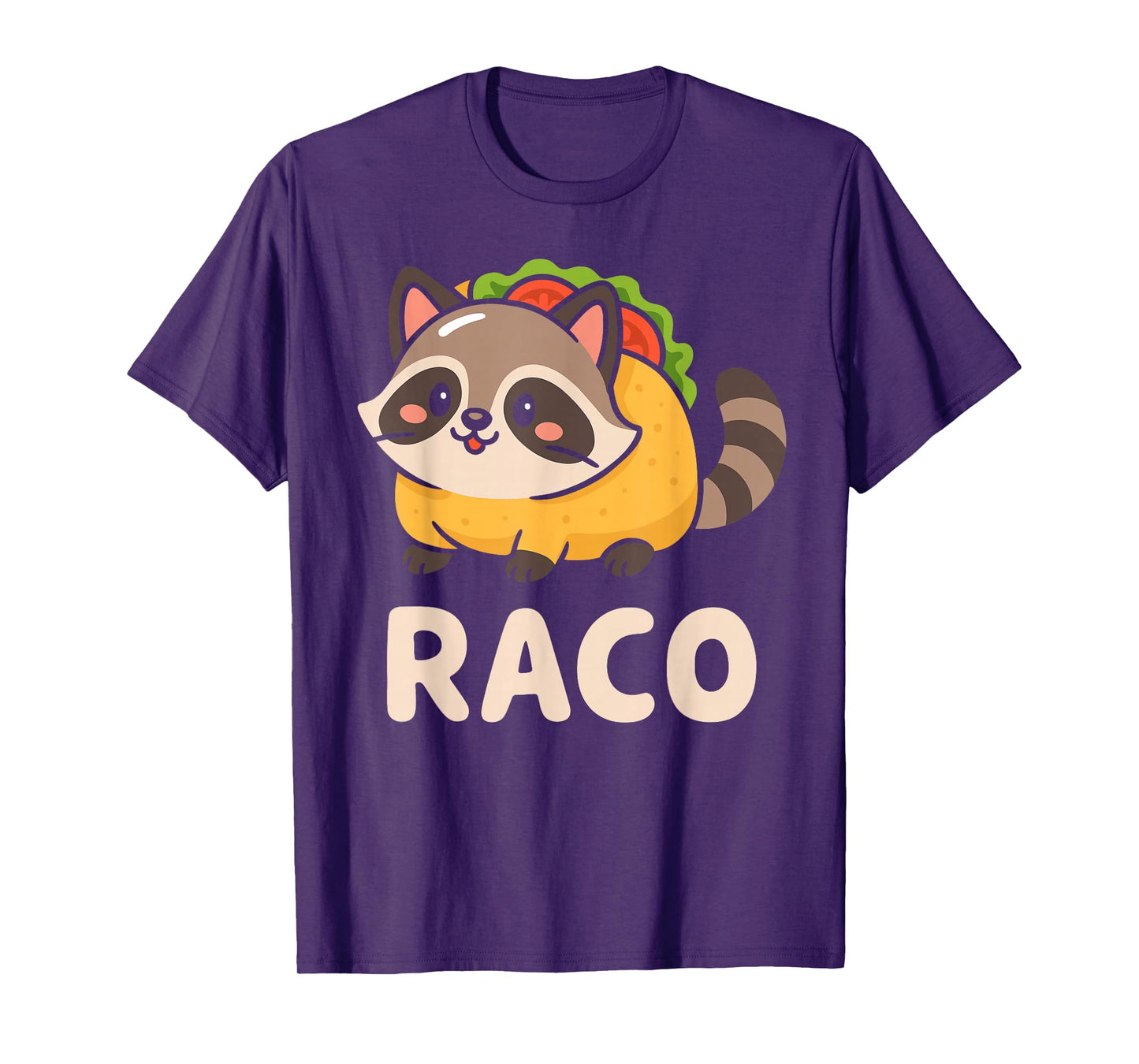 Raccoon Taco Lover Mexican Kids Kawaii Raccoon Funny Raccoon T-Shirt