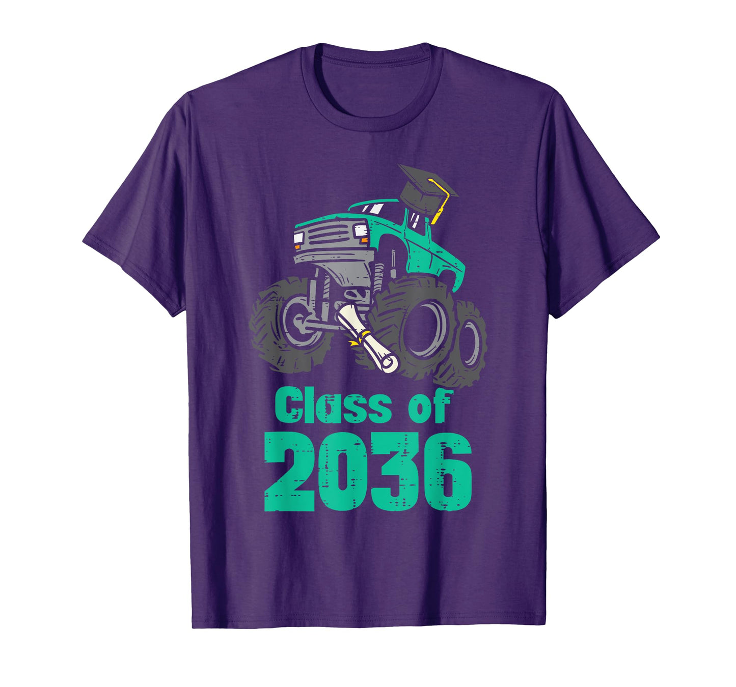 Class Of 2036 Monster Truck First Last Day Grow With Me Boys T-Shirt