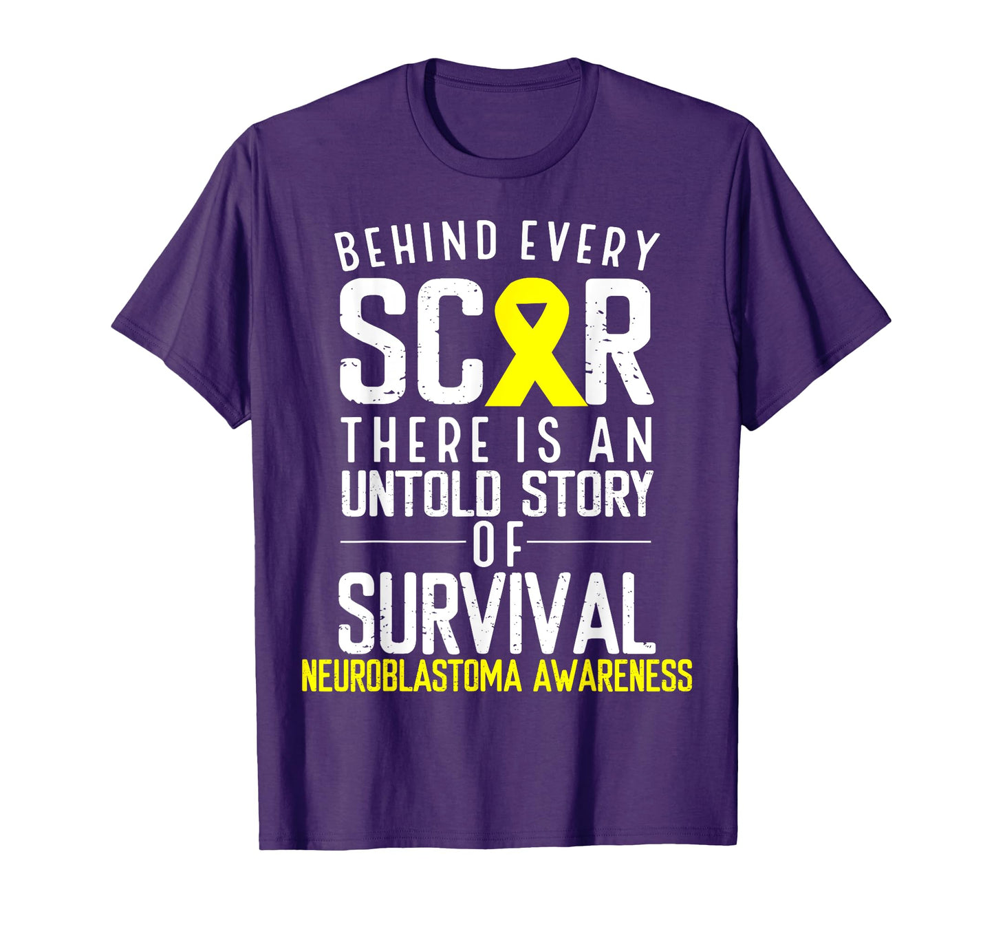 Yellow Ribbon Behind Every Scar Neuroblastoma Awareness T-Shirt