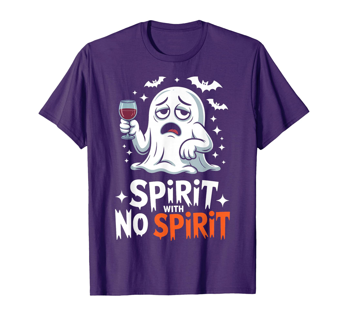 No Energy Humor Costume Booze Funny Halloween Ghost T-Shirt