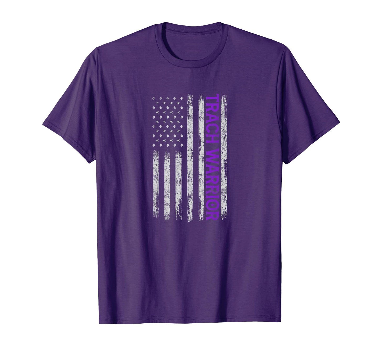 Trach Warrior Tracheostomy Awareness USA Flag Design On Back T-Shirt for Women Kids Men